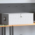 Storage Box Silver 90x47x33.5 cm Aluminium