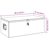 Storage Box Black 90x47x33.5 cm Aluminium