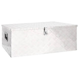 Storage Box Silver 100x55x37 cm Aluminium - Front View