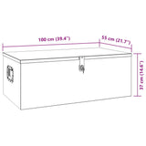 Storage Box Silver 100x55x37 cm Aluminium