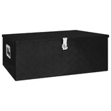 Storage Box Black 100x55x37 cm Aluminium - Front View