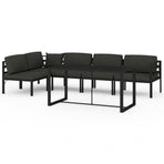 6 Piece Garden Lounge Set with Cushions Aluminium Anthracite