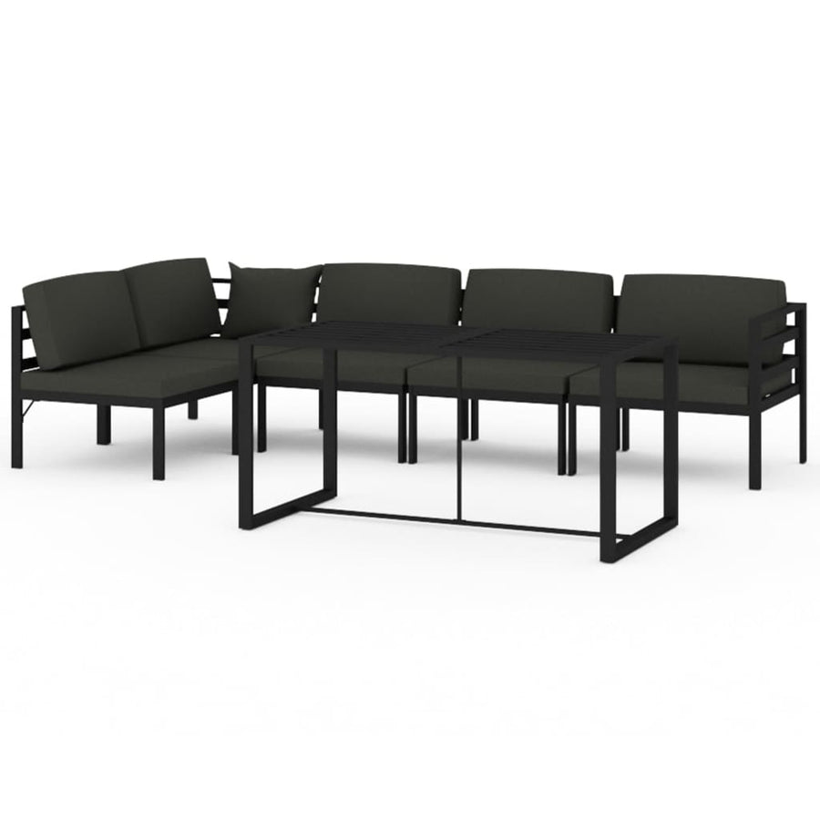 6 Piece Garden Lounge Set with Cushions Aluminium Anthracite