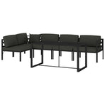 6 Piece Garden Lounge Set with Cushions Aluminium Anthracite