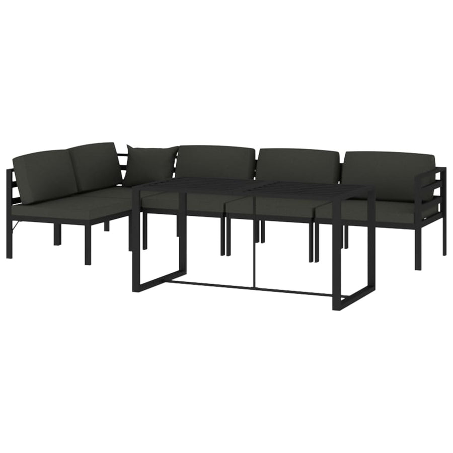 6 Piece Garden Lounge Set with Cushions Aluminium Anthracite