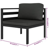 6 Piece Garden Lounge Set with Cushions Aluminium Anthracite