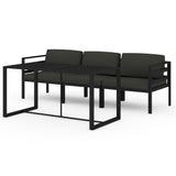 4 Piece Garden Lounge Set with Cushions Aluminium Anthracite - Front View