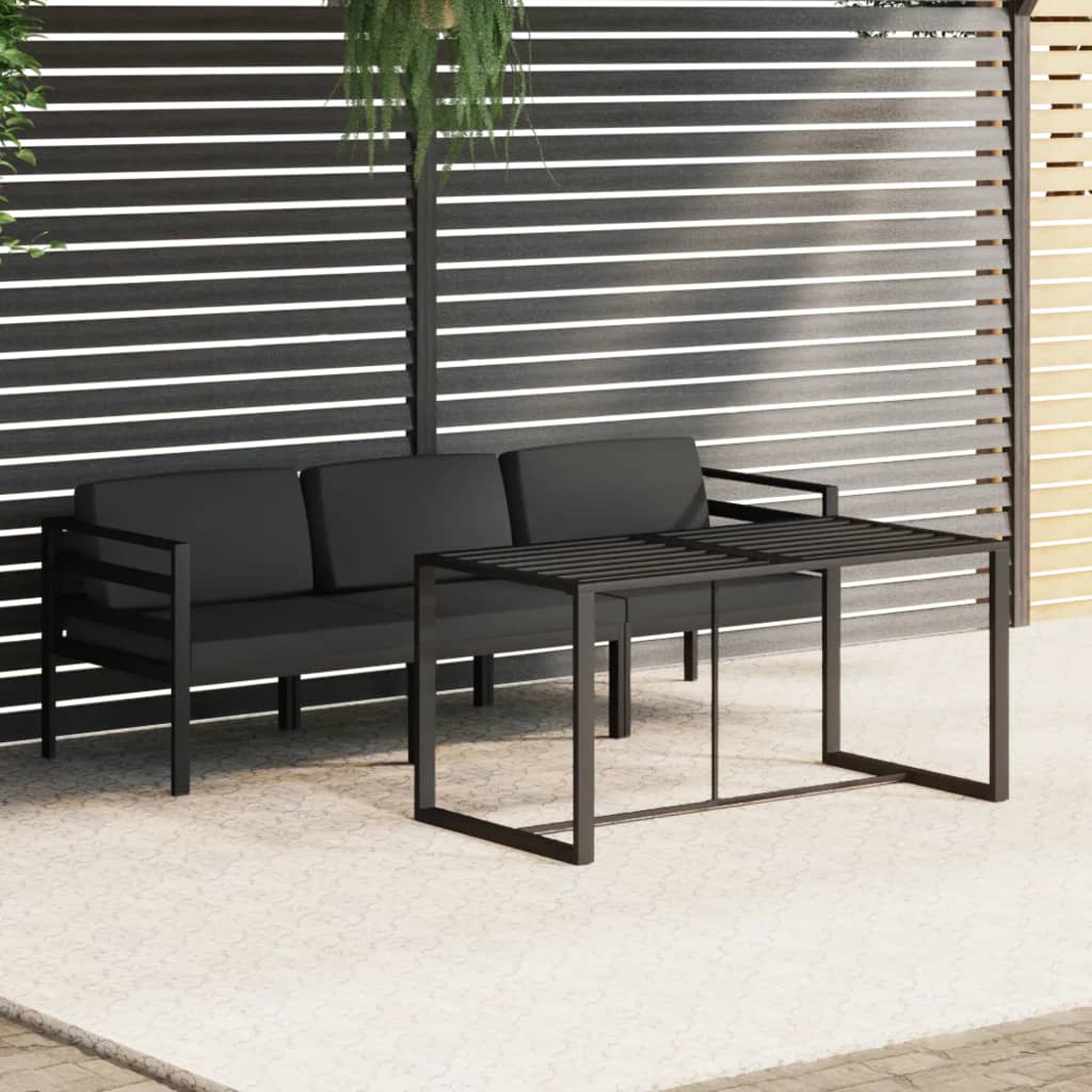 4 Piece Garden Lounge Set with Cushions Aluminium Anthracite