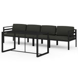 5 Piece Garden Lounge Set with Cushions Aluminium Anthracite - Front View
