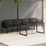 5 Piece Garden Lounge Set with Cushions Aluminium Anthracite