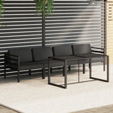 5 Piece Garden Lounge Set with Cushions Aluminium Anthracite