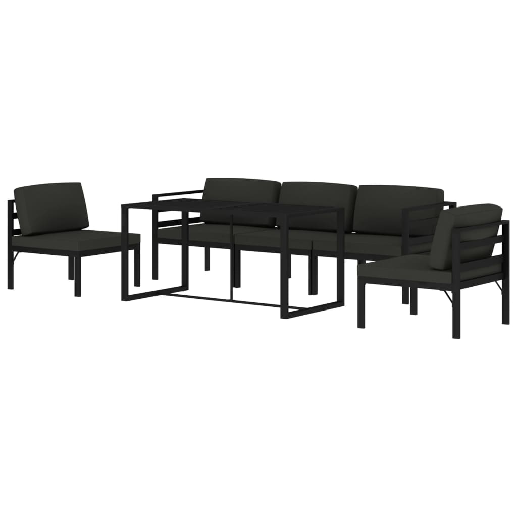 6 Piece Garden Lounge Set with Cushions Aluminium Anthracite