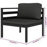 6 Piece Garden Lounge Set with Cushions Aluminium Anthracite