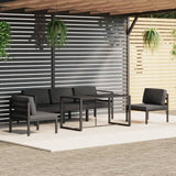6 Piece Garden Lounge Set with Cushions Aluminium Anthracite