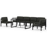 7 Piece Garden Lounge Set with Cushions Aluminium Anthracite