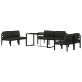 7 Piece Garden Lounge Set with Cushions Aluminium Anthracite - Side View