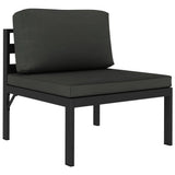 6 Piece Garden Lounge Set with Cushions Aluminium Anthracite - 45-Degree Angle