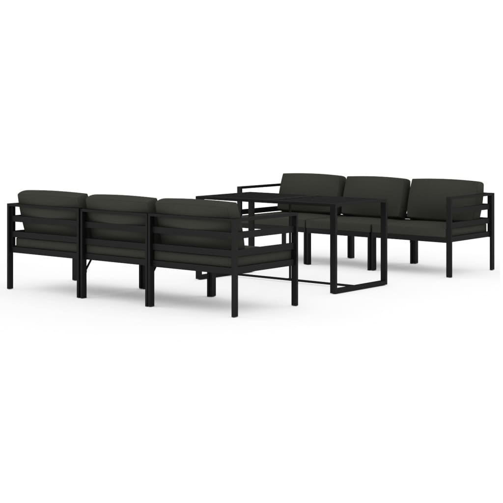 7 Piece Garden Lounge Set with Cushions Aluminium Anthracite