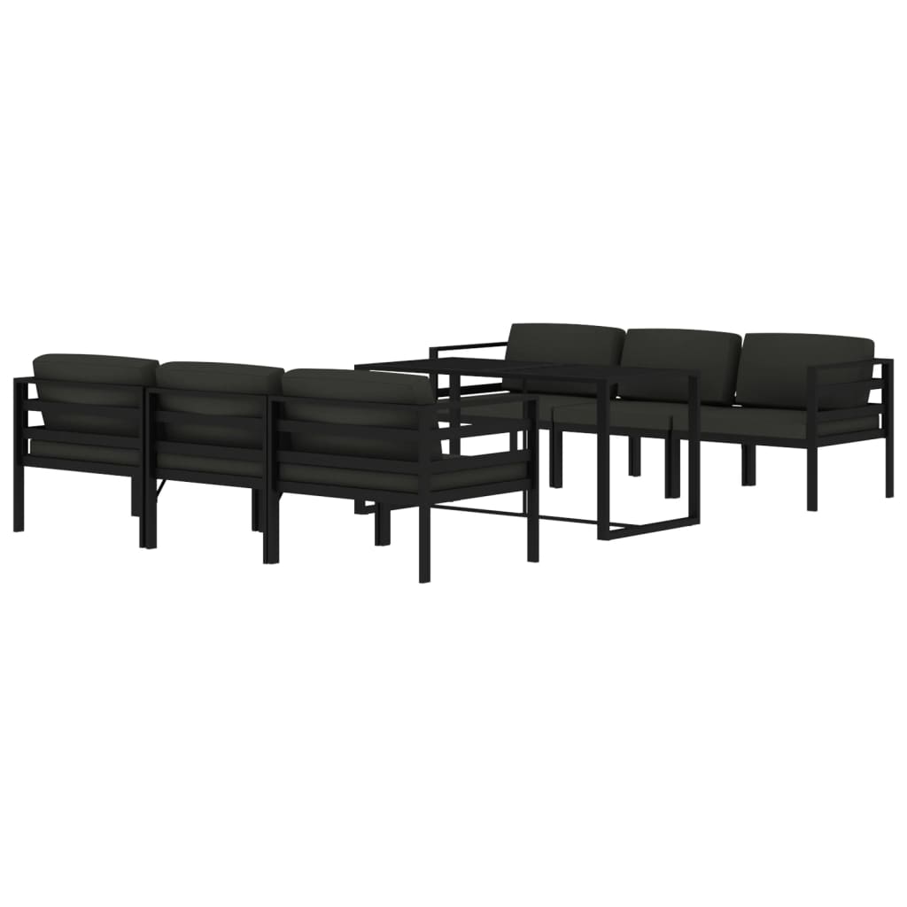 7 Piece Garden Lounge Set with Cushions Aluminium Anthracite