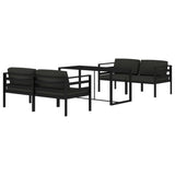 5 Piece Garden Lounge Set with Cushions Aluminium Anthracite - Side View
