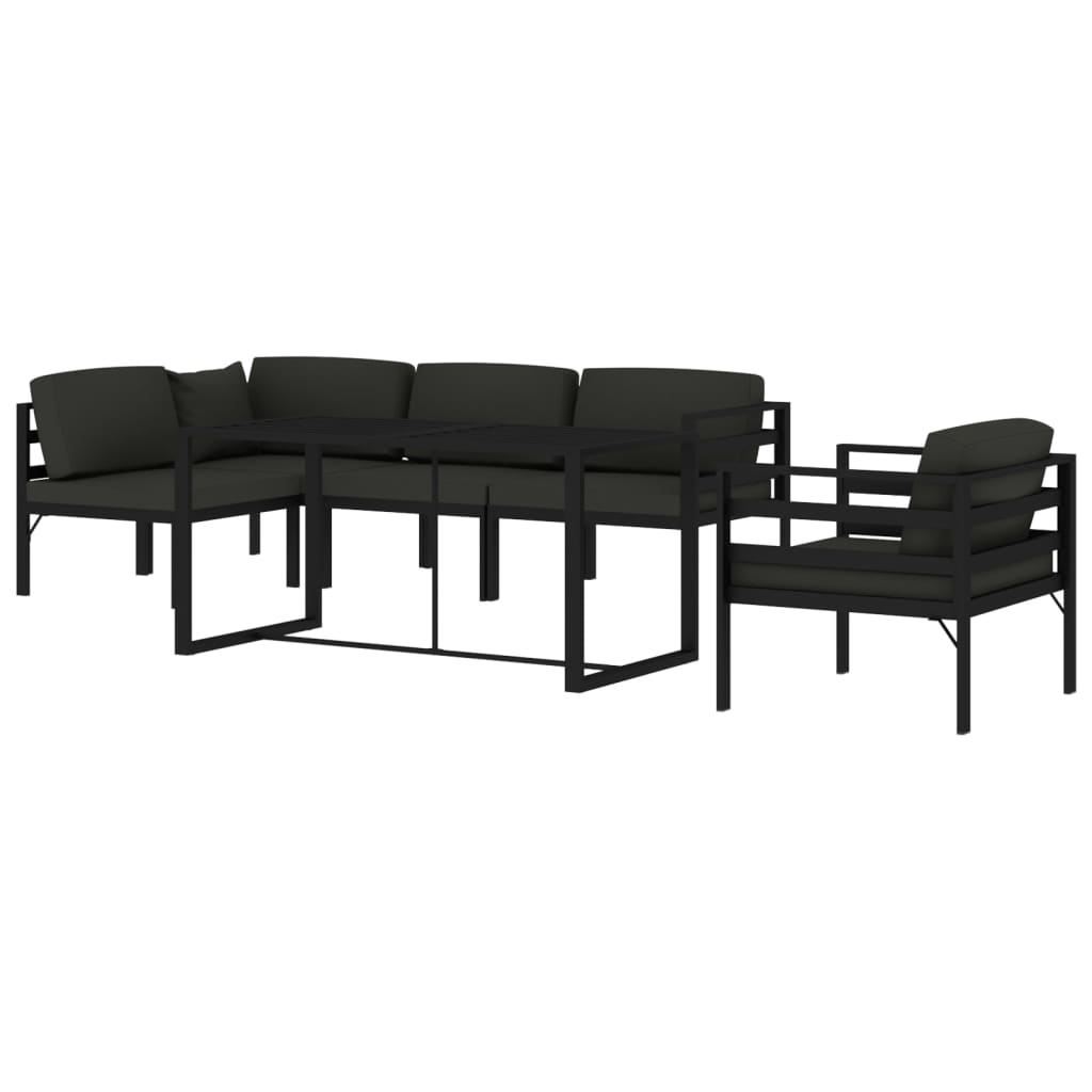 6 Piece Garden Lounge Set with Cushions Aluminium Anthracite