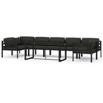 8 Piece Garden Lounge Set with Cushions Aluminium Anthracite