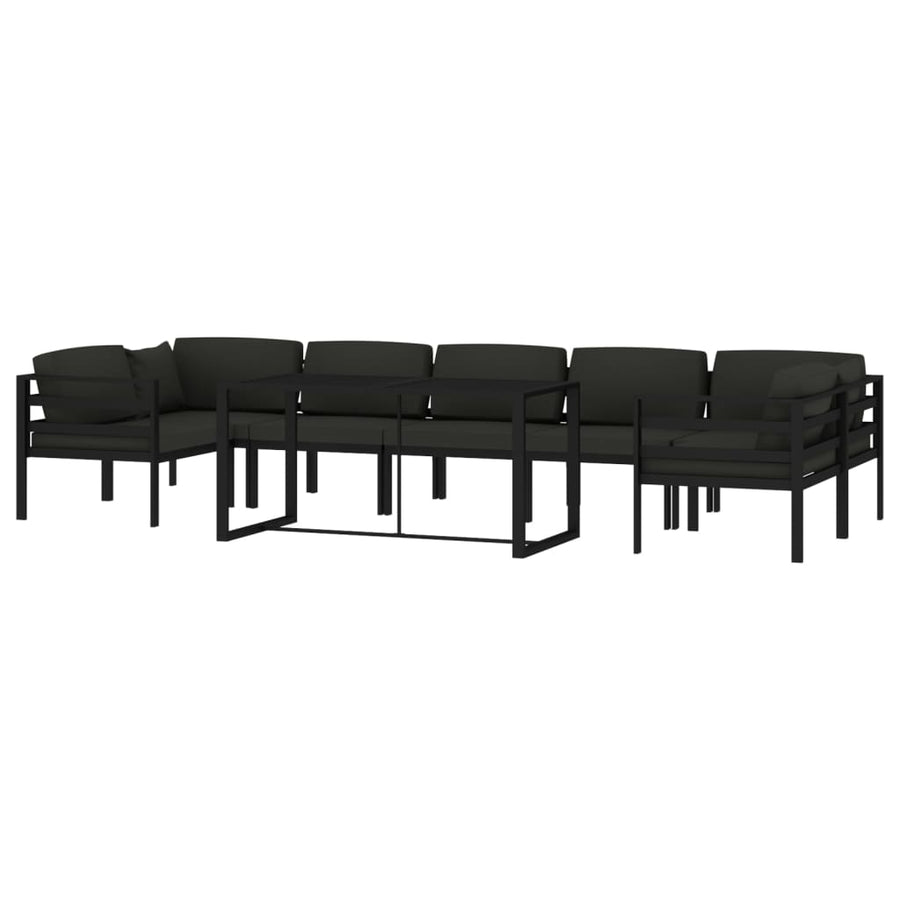 8 Piece Garden Lounge Set with Cushions Aluminium Anthracite