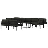 10 Piece Garden Lounge Set with Cushions Aluminium Anthracite - Side View