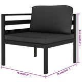 10 Piece Garden Lounge Set with Cushions Aluminium Anthracite - Close-Up Angle