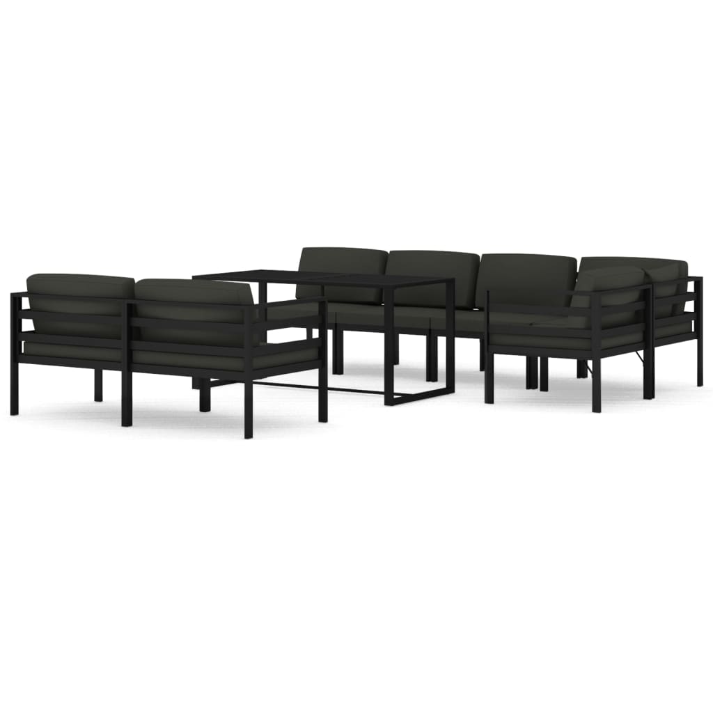 8 Piece Garden Lounge Set with Cushions Aluminium Anthracite
