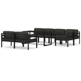 8 Piece Garden Lounge Set with Cushions Aluminium Anthracite