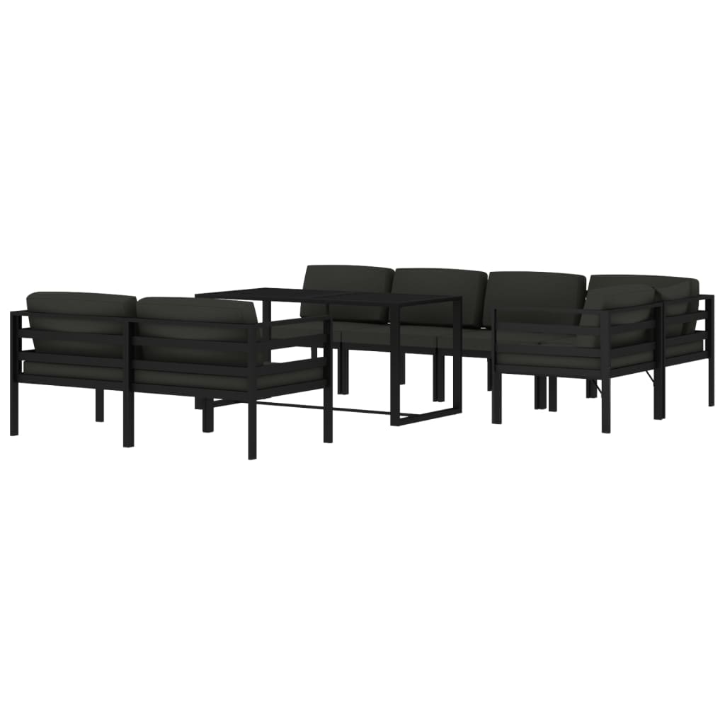 8 Piece Garden Lounge Set with Cushions Aluminium Anthracite