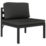 8 Piece Garden Lounge Set with Cushions Aluminium Anthracite - Rear View