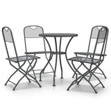 5 Piece Garden Dining Set Expanded Metal Mesh Anthracite - Front View