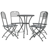 5 Piece Garden Dining Set Expanded Metal Mesh Anthracite - Side View