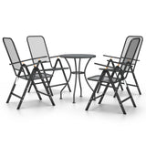 5 Piece Garden Dining Set Expanded Metal Mesh Anthracite - Front View