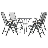 5 Piece Garden Dining Set Expanded Metal Mesh Anthracite - Side View