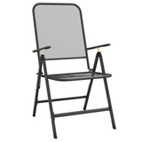 5 Piece Garden Dining Set Expanded Metal Mesh Anthracite - Low Angle