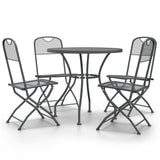 5 Piece Garden Dining Set Expanded Metal Mesh Anthracite - Front View