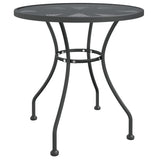 5 Piece Garden Dining Set Expanded Metal Mesh Anthracite - Top-Down View