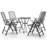 5 Piece Garden Dining Set Expanded Metal Mesh Anthracite - Front View