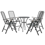 5 Piece Garden Dining Set Expanded Metal Mesh Anthracite