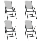 5 Piece Garden Dining Set Expanded Metal Mesh Anthracite - Close-Up Angle