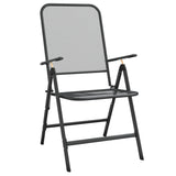 5 Piece Garden Dining Set Expanded Metal Mesh Anthracite - Low Angle
