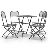 5 Piece Garden Dining Set Expanded Metal Mesh Anthracite - Front View