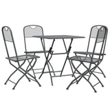5 Piece Garden Dining Set Expanded Metal Mesh Anthracite - Side View