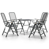 5 Piece Garden Dining Set Expanded Metal Mesh Anthracite - Front View