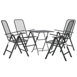 5 Piece Garden Dining Set Expanded Metal Mesh Anthracite - Side View