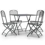 5 Piece Garden Dining Set Expanded Metal Mesh Anthracite - Front View