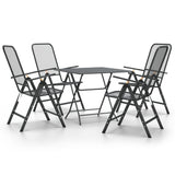 5 Piece Garden Dining Set Expanded Metal Mesh Anthracite - Front View